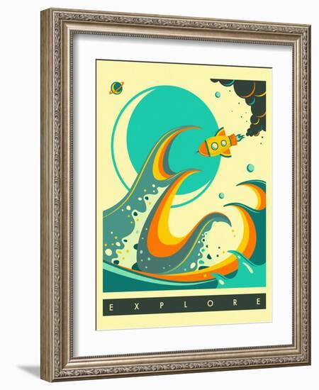 Explore-Jazzberry Blue-Framed Art Print