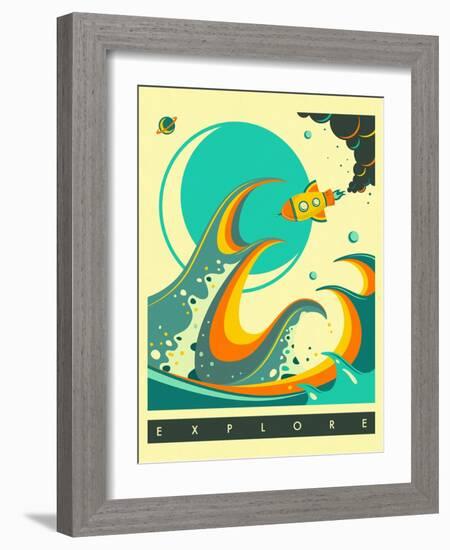 Explore-Jazzberry Blue-Framed Art Print