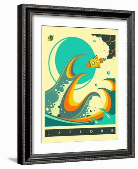 Explore-Jazzberry Blue-Framed Art Print