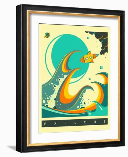 Explore-Jazzberry Blue-Framed Art Print