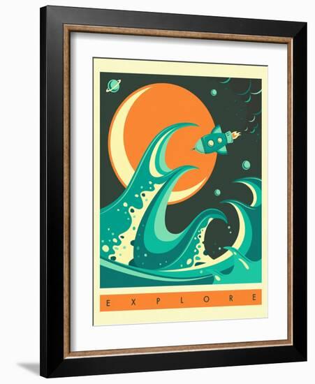 Explore-Jazzberry Blue-Framed Art Print