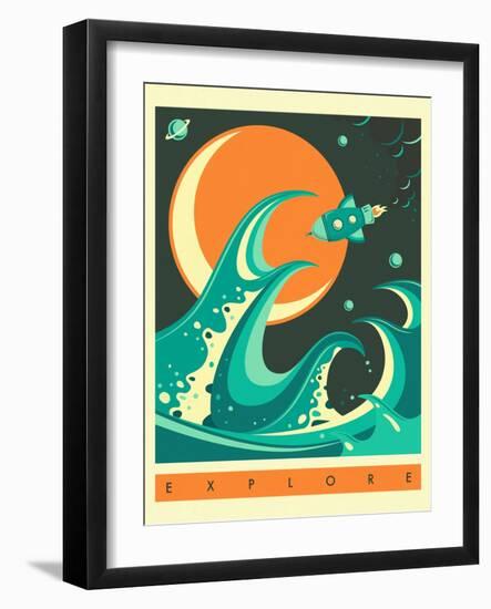 Explore-Jazzberry Blue-Framed Art Print