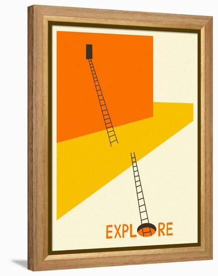 Explore-Jazzberry Blue-Framed Stretched Canvas