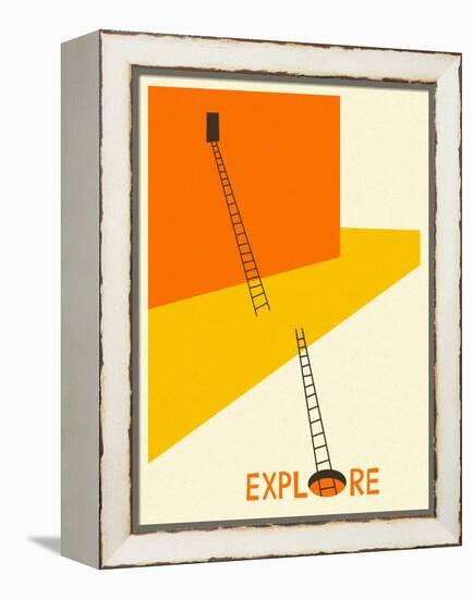 Explore-Jazzberry Blue-Framed Stretched Canvas