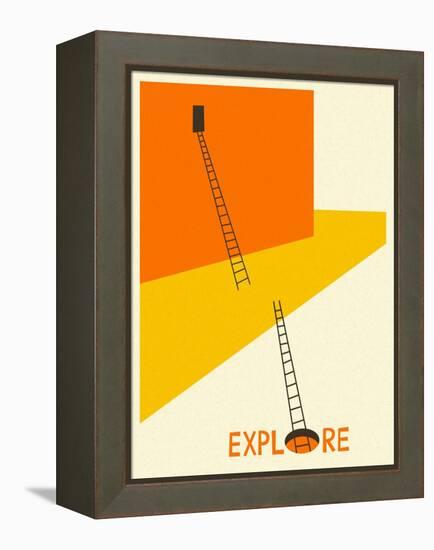 Explore-Jazzberry Blue-Framed Stretched Canvas