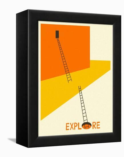 Explore-Jazzberry Blue-Framed Stretched Canvas