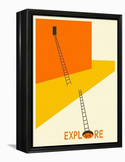 Explore-Jazzberry Blue-Framed Stretched Canvas