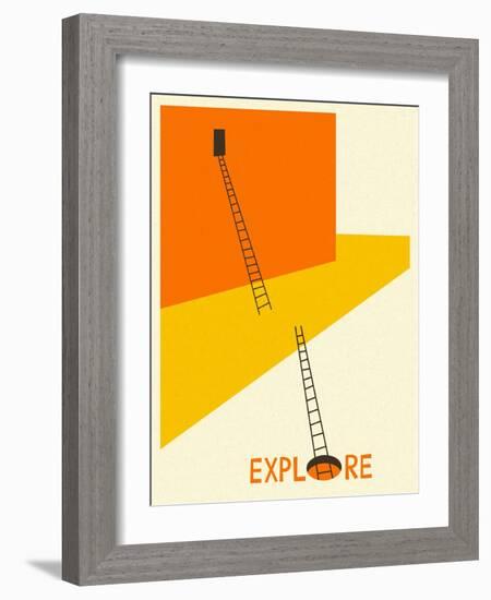 Explore-Jazzberry Blue-Framed Art Print