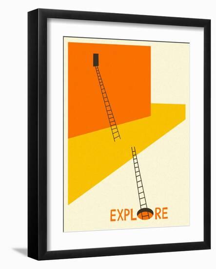 Explore-Jazzberry Blue-Framed Art Print