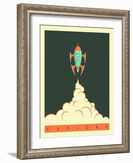 Explore-Jazzberry Blue-Framed Art Print