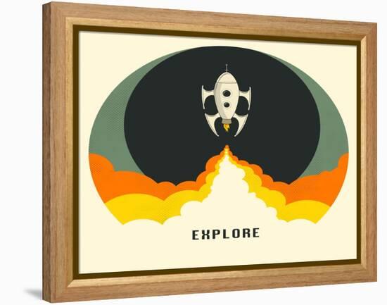 Explore-Blue Jazzberry-Framed Stretched Canvas