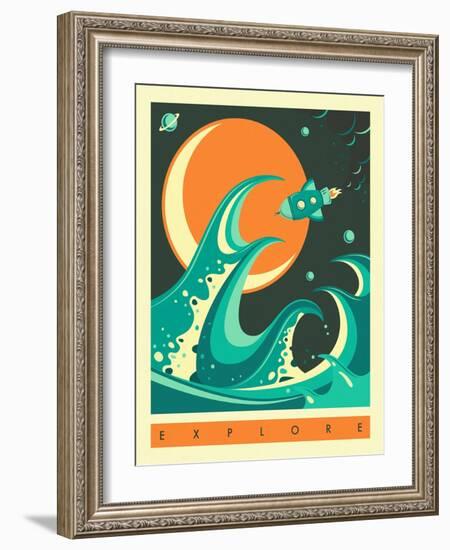 Explore-Jazzberry Blue-Framed Art Print