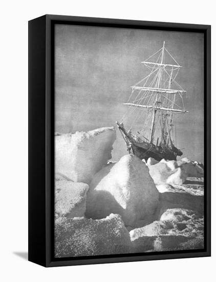 Explorer Ernest Shackleton's Ship "Endurance" Trapped and Slowly Crushed by Ice in Weddell Sea-null-Framed Premier Image Canvas