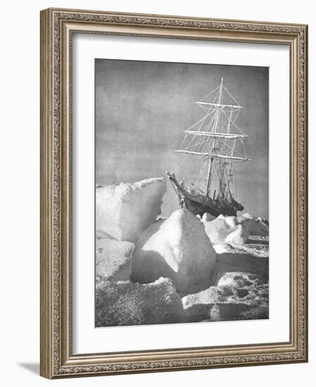 Explorer Ernest Shackleton's Ship "Endurance" Trapped and Slowly Crushed by Ice in Weddell Sea-null-Framed Photographic Print