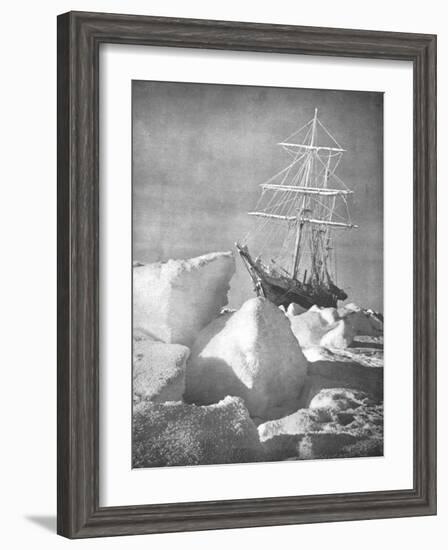 Explorer Ernest Shackleton's Ship "Endurance" Trapped and Slowly Crushed by Ice in Weddell Sea-null-Framed Photographic Print