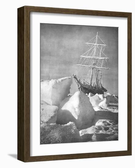 Explorer Ernest Shackleton's Ship "Endurance" Trapped and Slowly Crushed by Ice in Weddell Sea-null-Framed Photographic Print