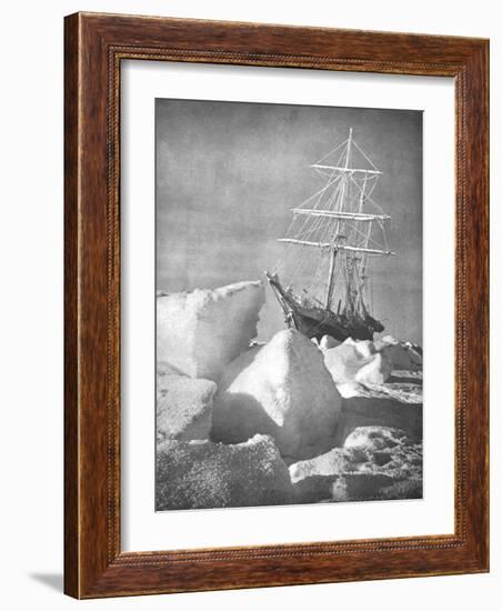 Explorer Ernest Shackleton's Ship "Endurance" Trapped and Slowly Crushed by Ice in Weddell Sea-null-Framed Photographic Print
