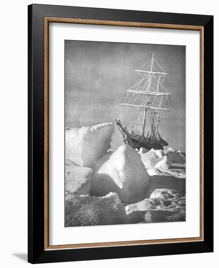 Explorer Ernest Shackleton's Ship "Endurance" Trapped and Slowly Crushed by Ice in Weddell Sea-null-Framed Photographic Print