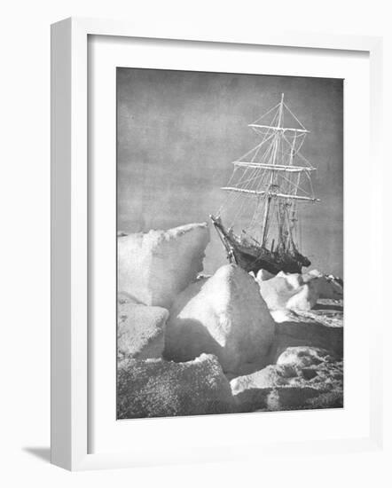 Explorer Ernest Shackleton's Ship "Endurance" Trapped and Slowly Crushed by Ice in Weddell Sea-null-Framed Photographic Print