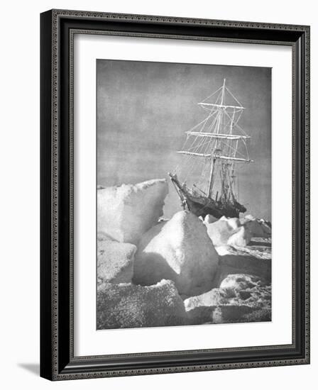 Explorer Ernest Shackleton's Ship "Endurance" Trapped and Slowly Crushed by Ice in Weddell Sea-null-Framed Photographic Print