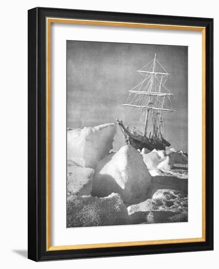 Explorer Ernest Shackleton's Ship "Endurance" Trapped and Slowly Crushed by Ice in Weddell Sea-null-Framed Photographic Print