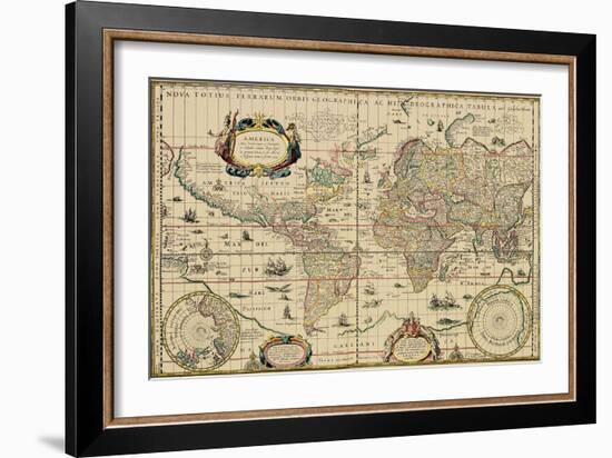 Explorer's World, 1630, Blau-Willem Jansz-Framed Art Print