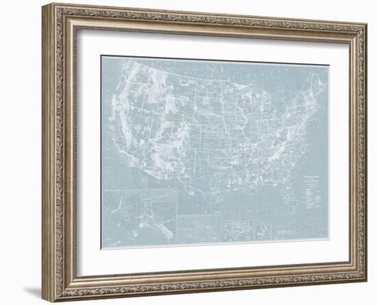 Explorer - USA Map-The Vintage Collection-Framed Giclee Print
