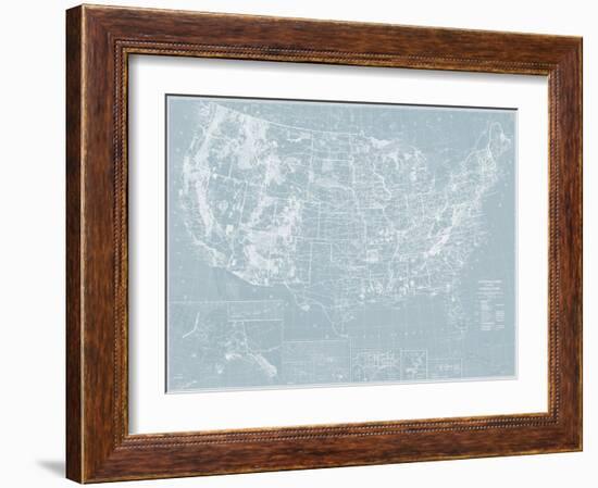 Explorer - USA Map-The Vintage Collection-Framed Giclee Print