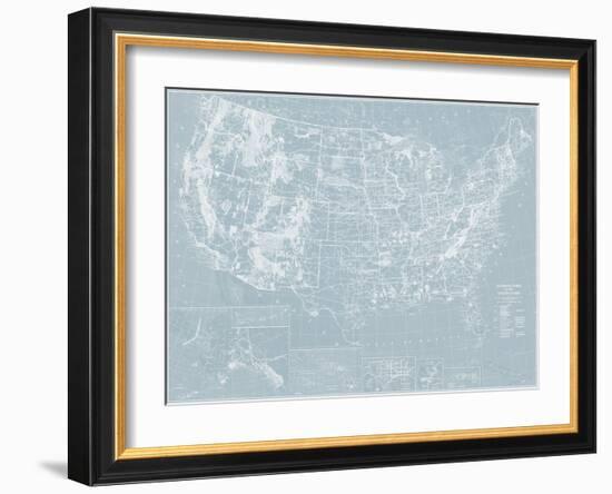Explorer - USA Map-The Vintage Collection-Framed Giclee Print