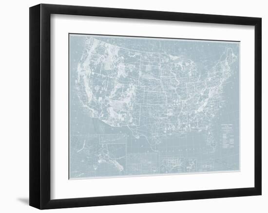 Explorer - USA Map-The Vintage Collection-Framed Giclee Print