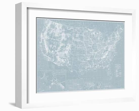 Explorer - USA Map-The Vintage Collection-Framed Giclee Print