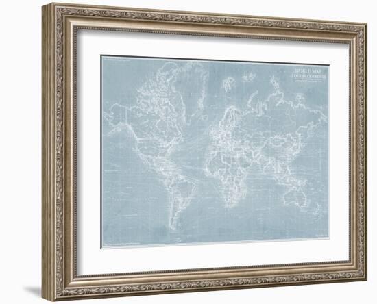Explorer - World Map-The Vintage Collection-Framed Giclee Print
