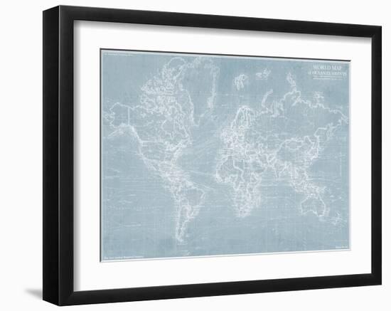 Explorer - World Map-The Vintage Collection-Framed Giclee Print