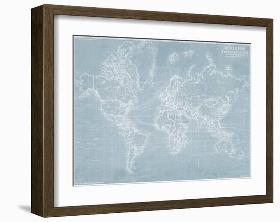 Explorer - World Map-The Vintage Collection-Framed Giclee Print