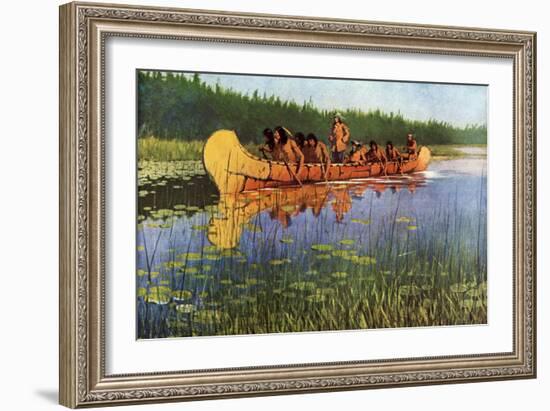 Explorers and Indians, 1905-Frederic Sackrider Remington-Framed Giclee Print