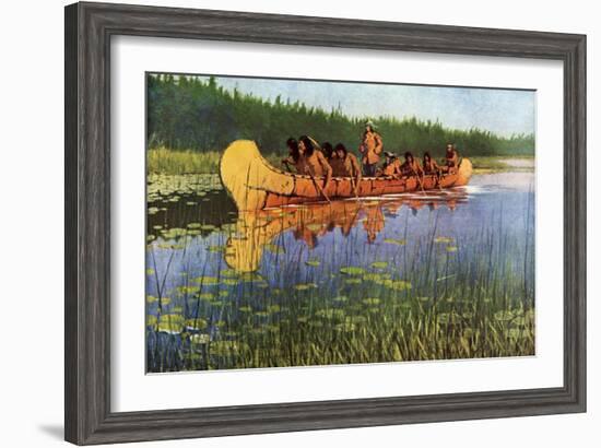 Explorers and Indians, 1905-Frederic Sackrider Remington-Framed Giclee Print