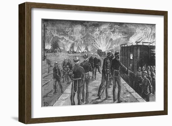 'Explosion at Cairo Railway Station: Bursting of Shells and Ammunition', c1882-85-Unknown-Framed Giclee Print