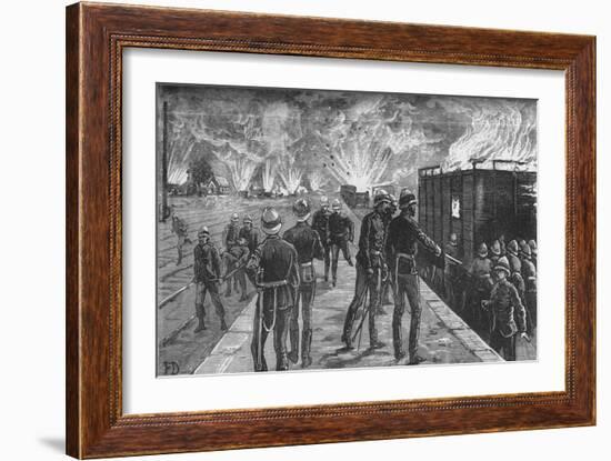 'Explosion at Cairo Railway Station: Bursting of Shells and Ammunition', c1882-85-Unknown-Framed Giclee Print