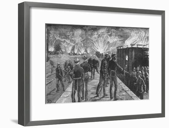 'Explosion at Cairo Railway Station: Bursting of Shells and Ammunition', c1882-85-Unknown-Framed Giclee Print