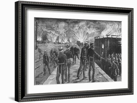 'Explosion at Cairo Railway Station: Bursting of Shells and Ammunition', c1882-85-Unknown-Framed Giclee Print