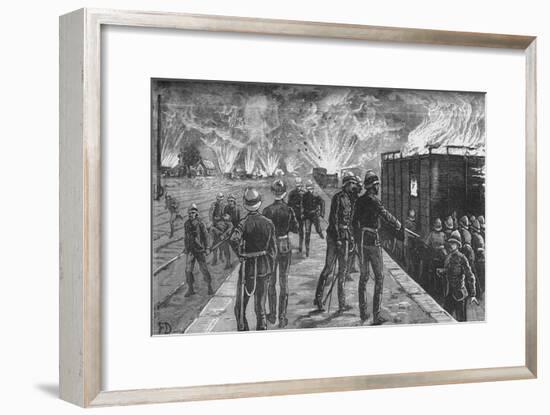 'Explosion at Cairo Railway Station: Bursting of Shells and Ammunition', c1882-85-Unknown-Framed Giclee Print