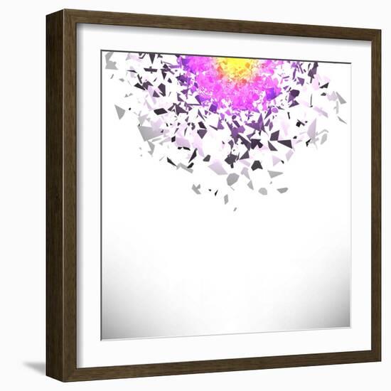 Explosion Cloud of Grey Pieces-Valerii Stoika-Framed Art Print