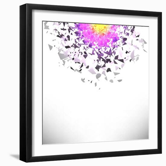 Explosion Cloud of Grey Pieces-Valerii Stoika-Framed Art Print