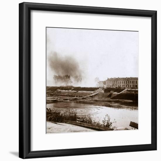 Explosion, Nieuwpoort, Flanders, Belgium, c1914-c1918-Unknown-Framed Photographic Print