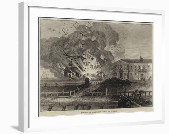 Explosion of a Cartridge Factory at Dunkirk-null-Framed Giclee Print