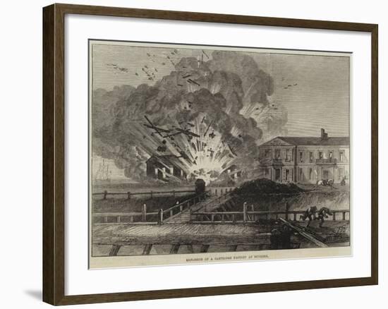 Explosion of a Cartridge Factory at Dunkirk-null-Framed Giclee Print