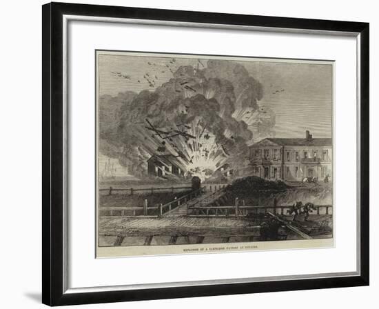 Explosion of a Cartridge Factory at Dunkirk-null-Framed Giclee Print