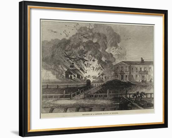 Explosion of a Cartridge Factory at Dunkirk-null-Framed Giclee Print