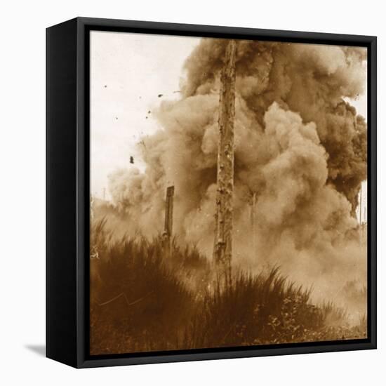 Explosion of a mine, Vosges, eastern France, c1914-c1918-Unknown-Framed Stretched Canvas