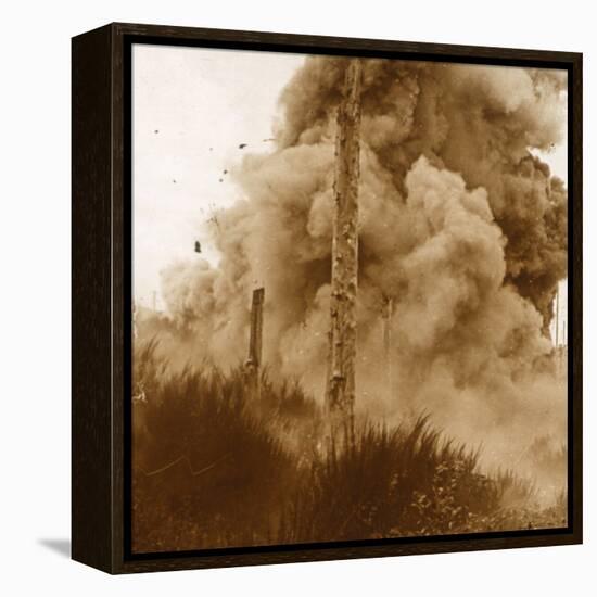 Explosion of a mine, Vosges, eastern France, c1914-c1918-Unknown-Framed Stretched Canvas